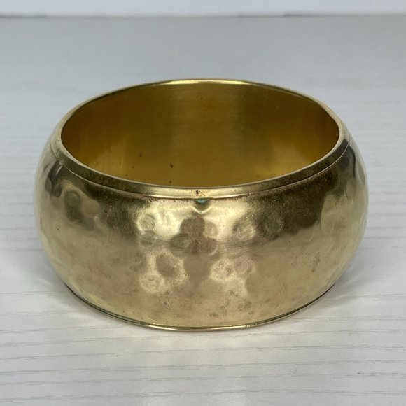 8" Hammered Brass Bangle Bracelet - Picture 1 of 4